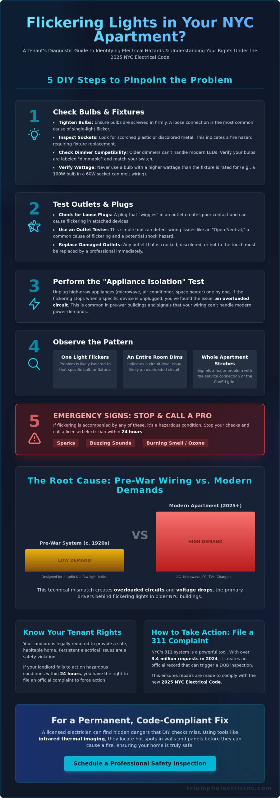 Flickering Lights in NYC Apartments: A 2026 Guide to Diagnosis and Permanent Fixes